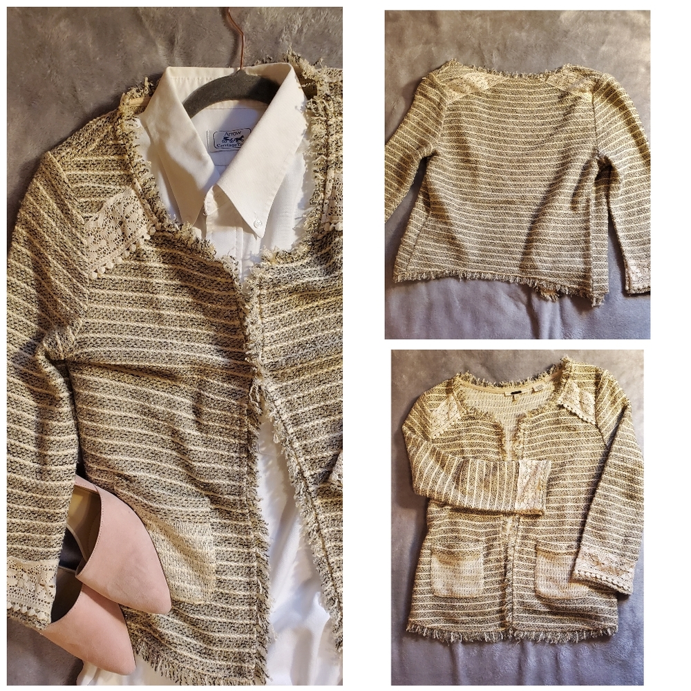 Metallic Tweed Cardigan